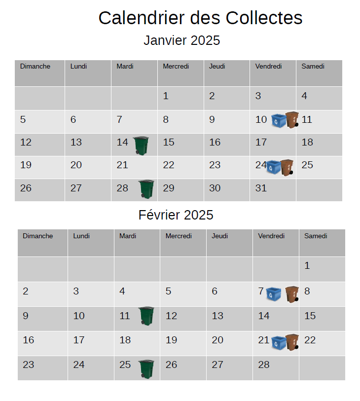 janvier et février 2025