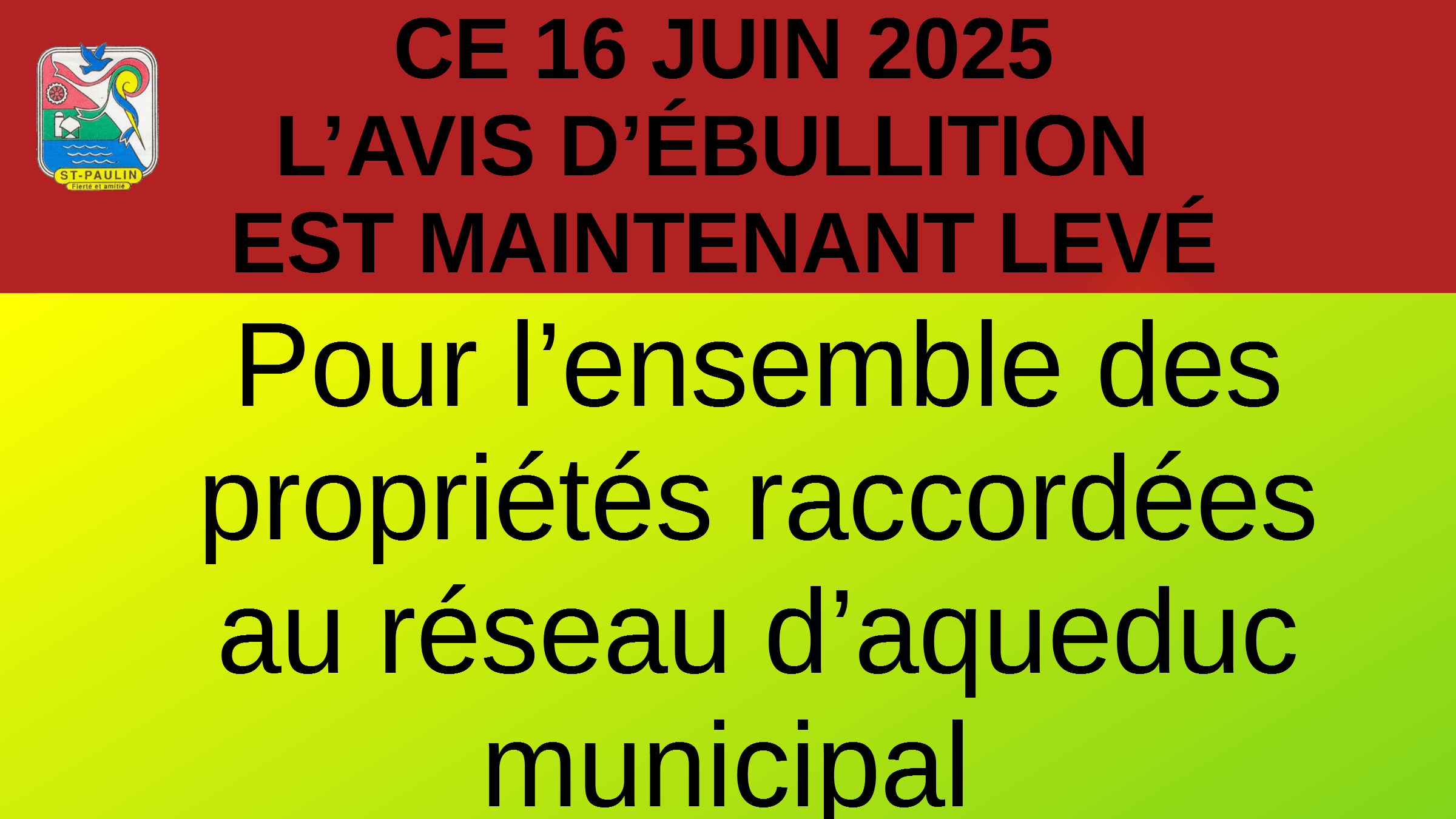avis débulition levé